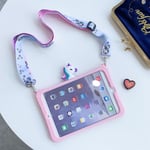 Trolsk Kids Case med rem - Sød Pink Unicorn (iPad 10,9 (2022))