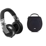 Pioneer DJ - HDJ-X7 Professional over-ear DJ Headphones, Silver & UDG Creator Headphone Case Large Black U8200BL