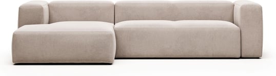 Blok, Chaiselong sofa, Venstrevendt, beige, H69x300x174 cm, stof