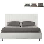 Lit coffre 160x190 double sommier design moderne Sunny m Couleur: Blanc - Version: Modèle standard