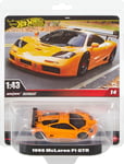 Hot Wheels Premium Mclaren F1, échelle 1:43, répliques sous licence officielle avec pneus Real Riders et carrosserie et châssis en métal/métal pour collectionneurs adultes, HWT15