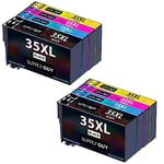 Supply Guy 8 Ink Cartridges compatible with Epson 35XL / 35 XL Multipack for WF-4700 WF-4720dwf WF-4720 WF-4725dwf WF-4730dtwf WF-4735dtwf WF-4740dtwf