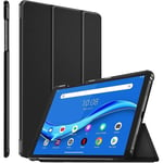 Coque Étui pour Lenovo Tab M10 FHD Plus (2nd Gen) 10.3 inch TB-X606F, PU Cuir Coque avec Support Housse de Protection - Noir