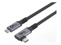 Microconnect - Usb-Kabel - 24 Pin Usb-C (Hann) Rett Til 24 Pin Usb-C (Hann) Vinklet - Usb 3.2 Gen 2X2 - 20 V - 5 A - 1 M - Up To 20 Gbps Data Transfer Rate, Usb Power Delivery (100 W) - Svart