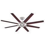 72173 Ventilateur de plafond d’intérieur Stoneford de 178 cm en nickel lustré à moteur CC, télécommande incluse