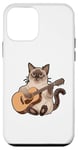 Coque pour iPhone 12 mini Guitare Meezer Guitare Siamois Cat Guitariste