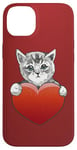 iPhone 14 Plus Valentine’s Day Kitten Art | Cute and Romantic Design Case