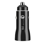 Car Charger, QC3.0 Fast Charging 3.1A Dual USB Car Charger Cigarett-e Lighter Power Adapter Black One Size