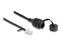 Delock-Kabel Rj45-Plugg Til Rj45-Kontakt For Installasjon Med Hette Cat.5E Ftp Ip68 Støv- Og Vanntett 25 Cm