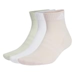 adidas CUSHIONED SPORTSWEAR ANKLE SOCKS 3 PAIR PACK, Protège-Bas & Socquettes Mixte, white/sandy pink/linen green,