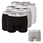 Calvin Klein 6P Cotton Stretch Trunks Mixed bomull Small Herre