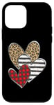 iPhone 12 mini Happy Valentines Day Love Cute Heart Cheetah Plaid Pattern Case