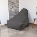 Pouf fauteuil XXL d'intérieur en tissu velours - 120x70x90 cm - Gris foncé