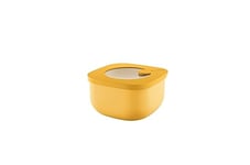 Guzzini - Kitchen Active Design, STORE&MORE BIO, Shallow Airtight Fridge/Freezer/Microwave Containers (S) - Mango Yellow, 12,2 x 12,2 x h6,8 cm | 450cc - 170719236