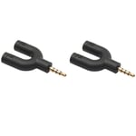 2X U Type Adapter Dual 3.5 MM Headphone Plug Audio Cables Splitter3487