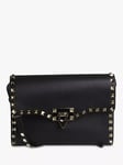 Pre-loved Valentino Rockstud Leather Flap Cross Body Bag, Black