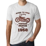 Homme Tee-Shirt Né Pour Rouler Un Moteur Légendaire Depuis 1958 - Born To Ride Legendary Motor Since 1958 - 66 Ans T-Shirt Graphique Idée Cadeau 66e Anniversaire Vintage Année 1958 Nouveauté