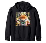 Cute kawaii Style Fox V1 Zip Hoodie