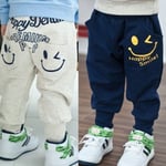 Kids Boy Girls Cartoon Punk Smiling Harem Pants Cotton Hip Hop T Navy 130