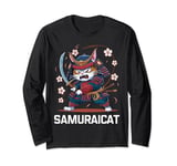 Martial Arts Fierce Samurai Cat Long Sleeve T-Shirt