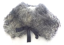 STEVIE MAC Women'S Grey Faux Fur Hand-Made Fashion Collar Scarf #6424 Sz O/S NEW