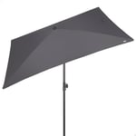 AKTIVE Parasol rectangulaire pour balcon, 200 x 125 cm, couleur anthracite, protection UV30, mât en acier, tube Ø28/32 mm, inclinable et réglable en hauteur, tissu polyester, grands parasols (62350),