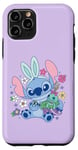 Coque pour iPhone 11 Pro Disney Lilo & Stitch Cute Easter Bunny Stitch and Scrump