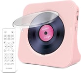 Lecteur CD portable avec Bluetooth 5.0, hautparleur HiFi, lecteur de musique CD avec télécommande, couvercle antipoussière, radio FM, écran LED, prise en charge AUXUSB, prise casque pour