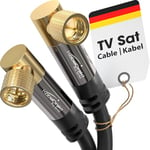 KabelDirekt – Câble Satellite, Câble Antenne TV, Coaxial – Angle 90° – 10 m – Câble Sat 4K, connecteurs F – Disponible en 0,5-30 m (Radio/TV, DVB-T, DVB-C, DVB-S/DVB-S2, Internet, Noir)