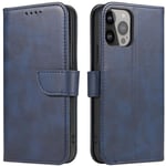 Housse avec rabat et portefeuille pour Samsung S24 Ultra Magnet Case, bleu