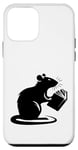 Coque pour iPhone 12 mini Drôle lecteur de livre rat souris hamster livre cadeau homme femme