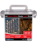 WeRChristmas Chasing Cluster Light String with 240-LED, 3.6 m - White