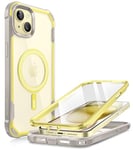 i-Blason Ares Coque pour iPhone 15/iPhone 14/iPhone 13 [6,1''] Compatible avec MagSafe [Protection d'écran intégrée] Coque de Protection intégrale Antichoc Transparente (Jaune)