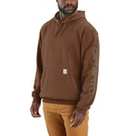 Carhartt Sleeve logo hoodie, Herr, Mocha heather, M