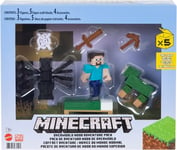 Minecraft Playset Overworld Noob Adventure Pack First Day Original Mattel GYX22