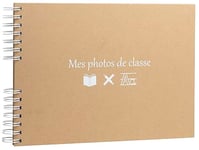 Exacompta - Ref 16029E - Spiral Class Photo Album - 50 Class Photos or 150 Photos 10 x 15 cm - 50 White Pages - Format 32 x 22 cm - Kraft Cover with White Marking