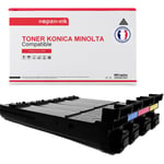 NOPAN-INK - Toner x4 TN-210 (TN210) Noir + Cyan + Magenta + Jaune compatible pour Konica Minolta Bizhub C240, 250, 250 P, 2