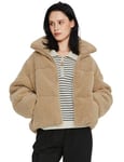 Orolay Veste Polaire en Peluche pour Femme Manteau D'hiver Chaud avec Fermeture Éclair Manteau Court Kaki XL