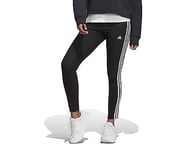 adidas Women's Essentials 3-Stripes High-Waisted Single Jersey Leggings, Black/White, S