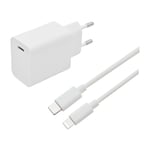 Eletra hurtiglader Sett Apple 20 W 1 M, hvit