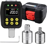 Adaptateur dynamométrique numérique 1/2"" 10-200 Nm, clé dynamométrique numérique avec écran LCD, mode PEAK/TRACK, buzzer et affichage LED, précision d'erreur ±1 % pour voiture, vélo, moto