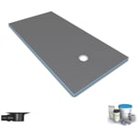 Receveur de douche à carreler 160 x 90 wedi Fundo Primo rectangle écoulement excentré + bonde horizontale + kit d'étanchéité