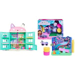 Gabby's Dollhouse, Purrfect Dollhouse with 2 Toy Figures, 8 Furniture Pieces, 3 Accessories & Carlita Purr-ific Play Room with Carlita Toy Car, Accessories, Furniture and Dollhouse Deliveries