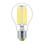 Philips LED-pære E27 4W 4000K, klart glass