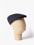 Simon Carter Wool Herringbone Flat Cap, Blue