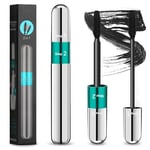 LOPHE Mascara fibre de soie 4D, 2 en 1 Mascara Noir Mascara Effet Faux Cils Imperméable,Anti-taches,Pas d'agglutination Mascara extra longs Longue Durée pour Cils Courts Fins, 10 ml