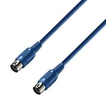 Adam Hall Cables 3 STAR MIDI 0075 BLU - Câble MIDI 0,75 m bleu