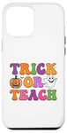 Coque pour iPhone 15 Pro Max Trick Or Teach Costume rétro Halloween Groovy Homme Femme