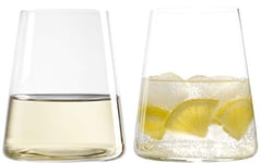 Topkapi Greenrock 38 Lot de 2 verres à whisky pour whisky, boissons, verre en cristal sans plomb en forme de pyramide, série Bar & Lounge, H ~ 10 cm, V ~ 380 ml