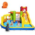 Baralir Château Gonflable XXL avec Toboggan d'eau et Ventilateur – Idéal pour Le Jardin, Maison de Jeu Parfaite pour Les Enfants en Plein air, expérience d'aire de Jeu sûre